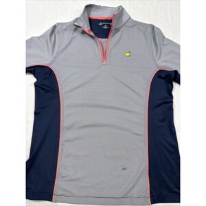 Magnolia Lane Tech NAVY/PINK Golf Masters 1/4 Zip Pullover Performance WOMEN LRG